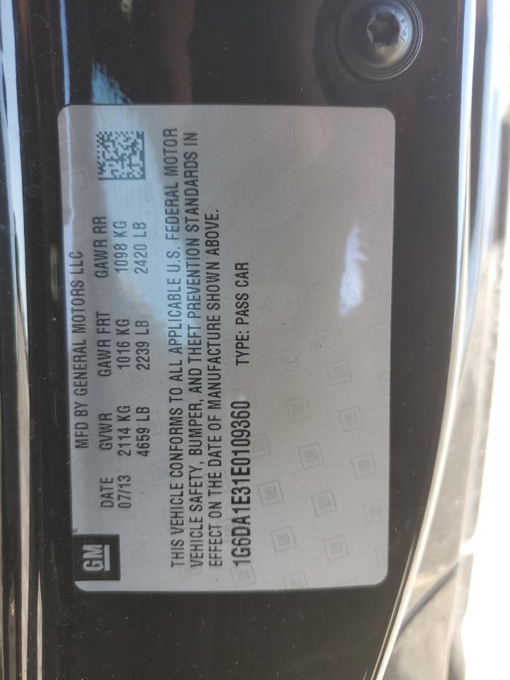 2014 Cadillac Cts VIN: 1G6DA1E31E0109360 Lot: 91376185