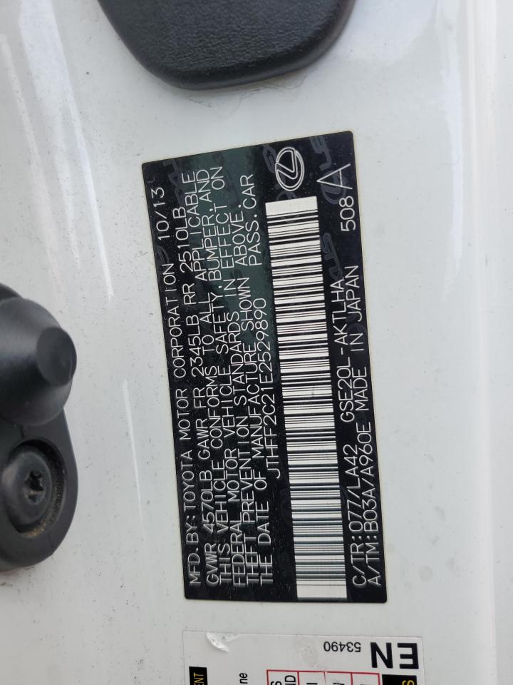 2014 Lexus Is 250 VIN: JTHFF2C21E2529890 Lot: 93530565