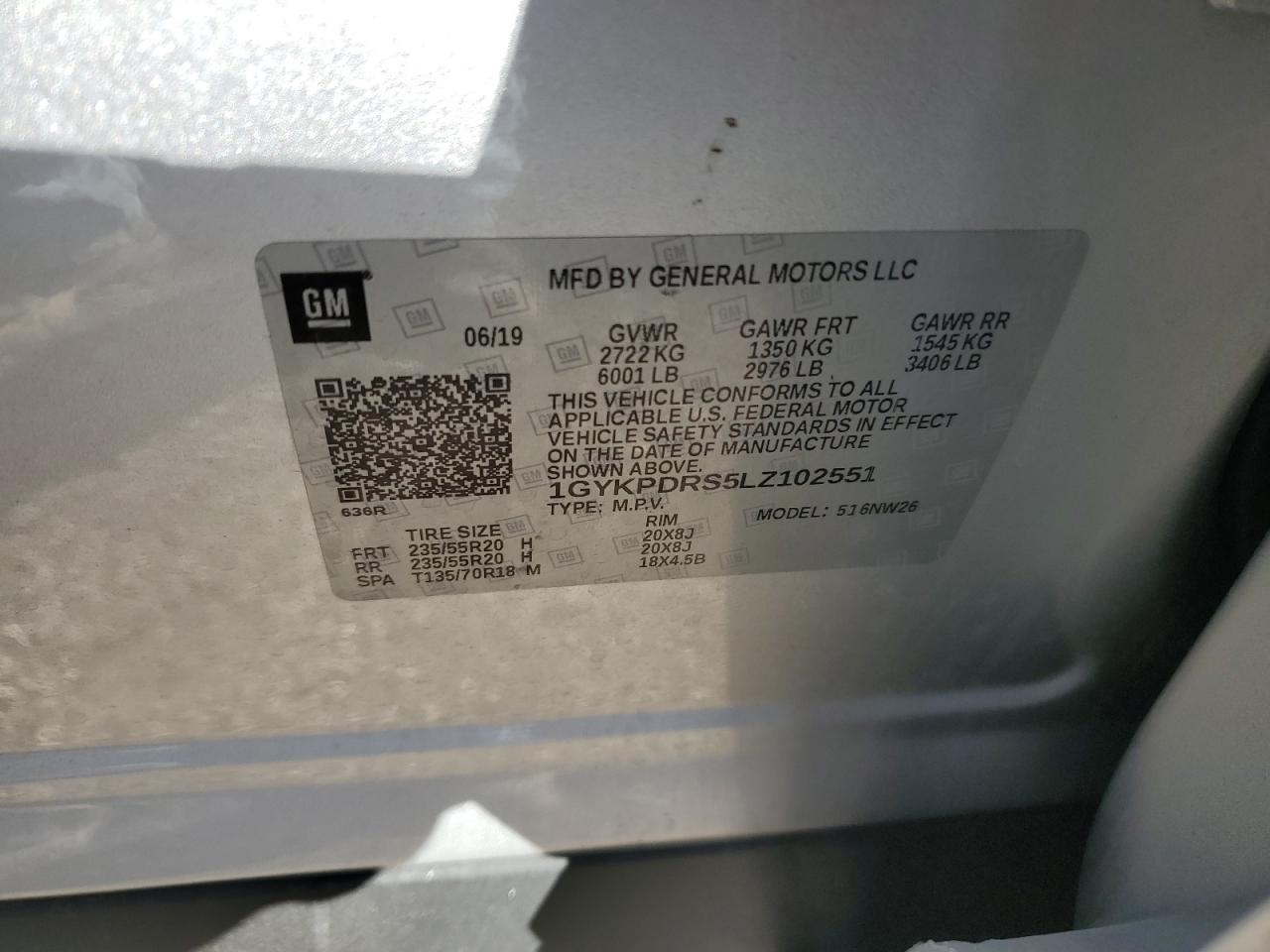 2020 Cadillac Xt6 Premium Luxury VIN: 1GYKPDRS5LZ102551 Lot: 92117425