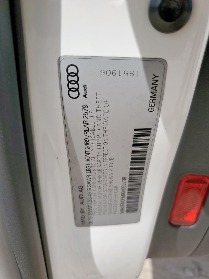 2019 Audi A5 Premium Plus S-Line VIN: WAUENCF58KA059738 Lot: 92516285
