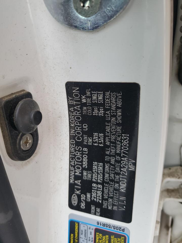 2010 Kia Soul + VIN: KNDJT2A29A7703631 Lot: 93417005