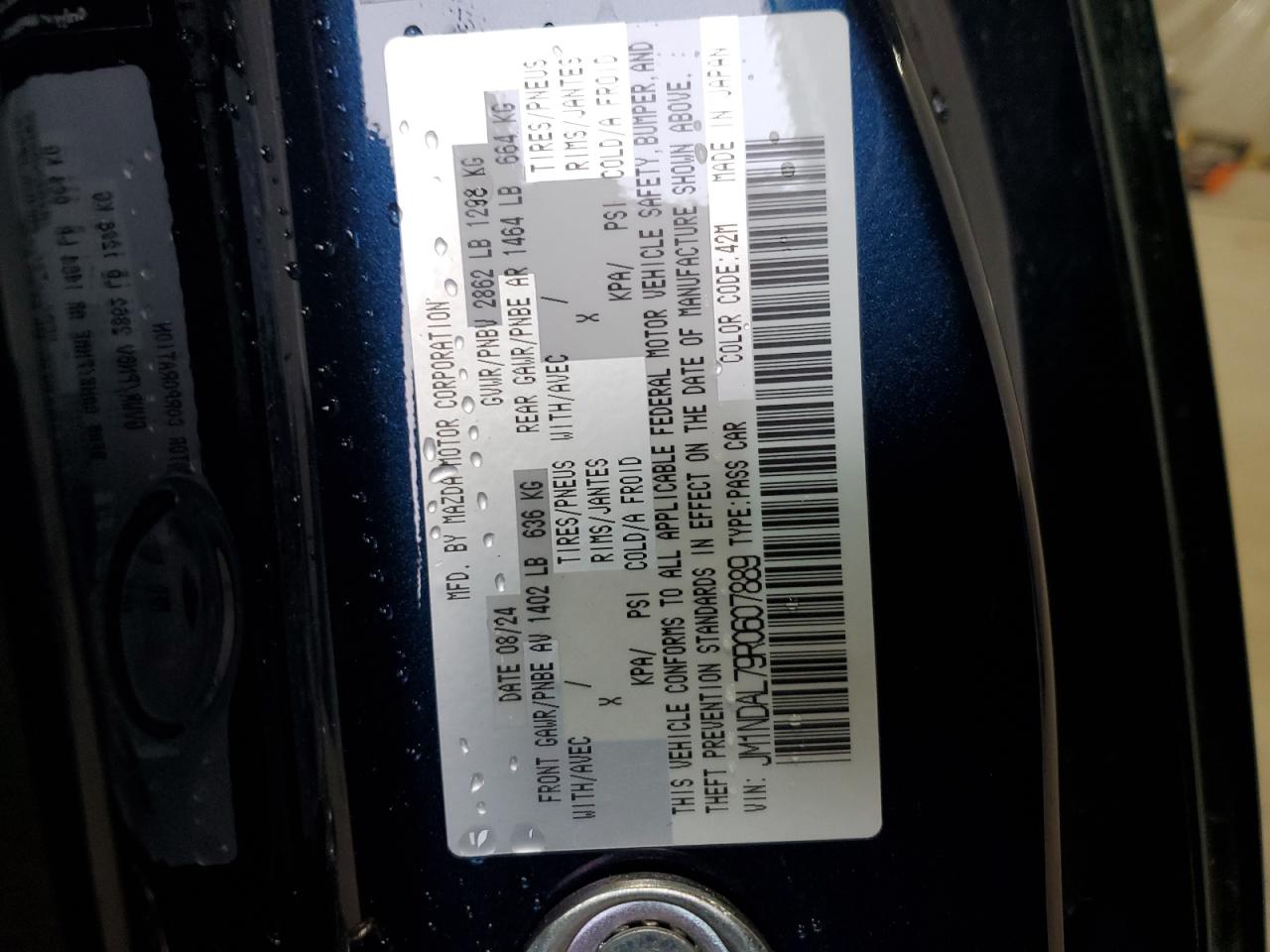 2024 Mazda Mx-5 Miata Club VIN: JM1NDAL79R0607889 Lot: 92789125