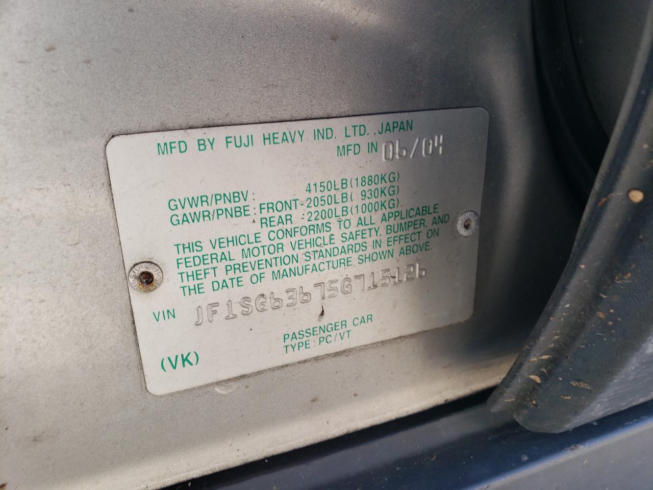 2005 Subaru Forester 2.5X VIN: JF1SG63675G715126 Lot: 91388045