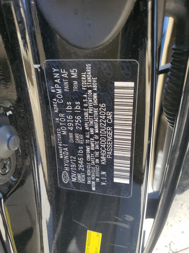 2013 Hyundai Genesis 3.8L VIN: KMHGC4DD1DU224026 Lot: 92790305