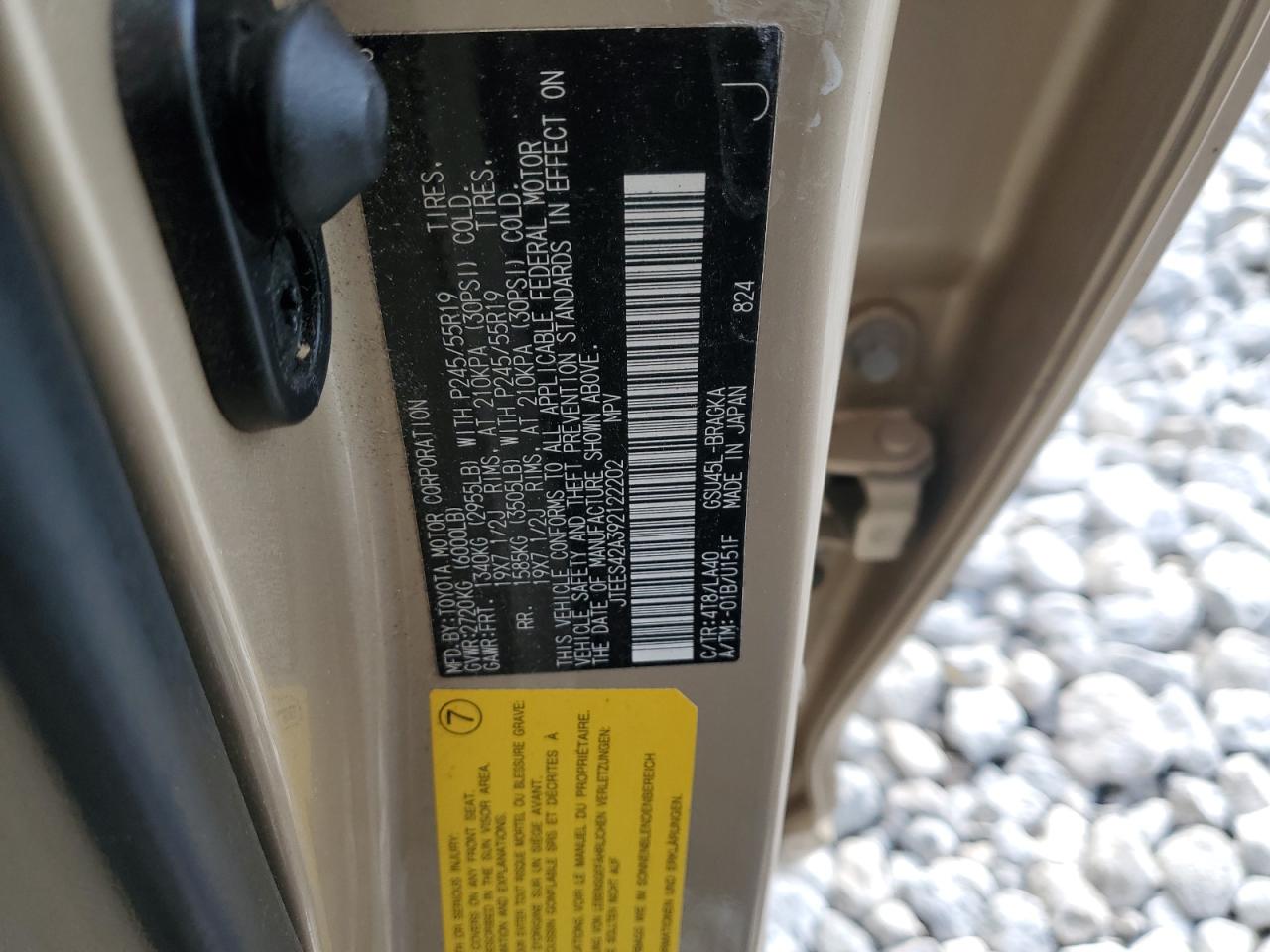 2009 Toyota Highlander Limited VIN: JTEES42A392122202 Lot: 91051205