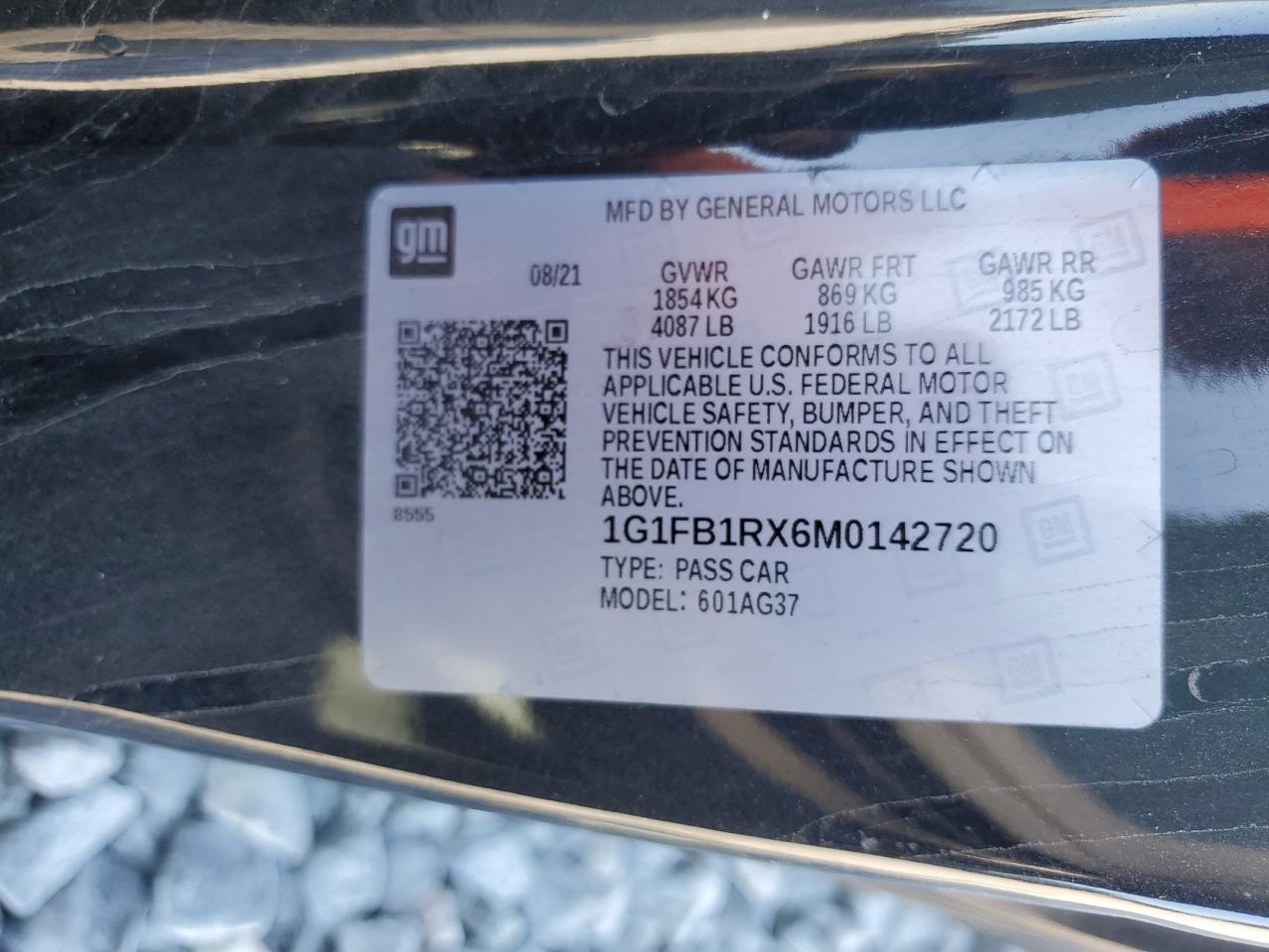 2021 Chevrolet Camaro Ls VIN: 1G1FB1RX6M0142720 Lot: 93659565