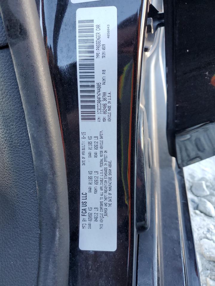 2015 Chrysler 200 Limited VIN: 1C3CCCAB4FN744805 Lot: 92189045