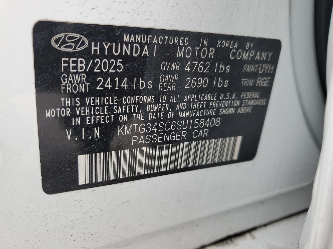 2025 Genesis G70 Base VIN: KMTG34SC6SU158408 Lot: 90834665