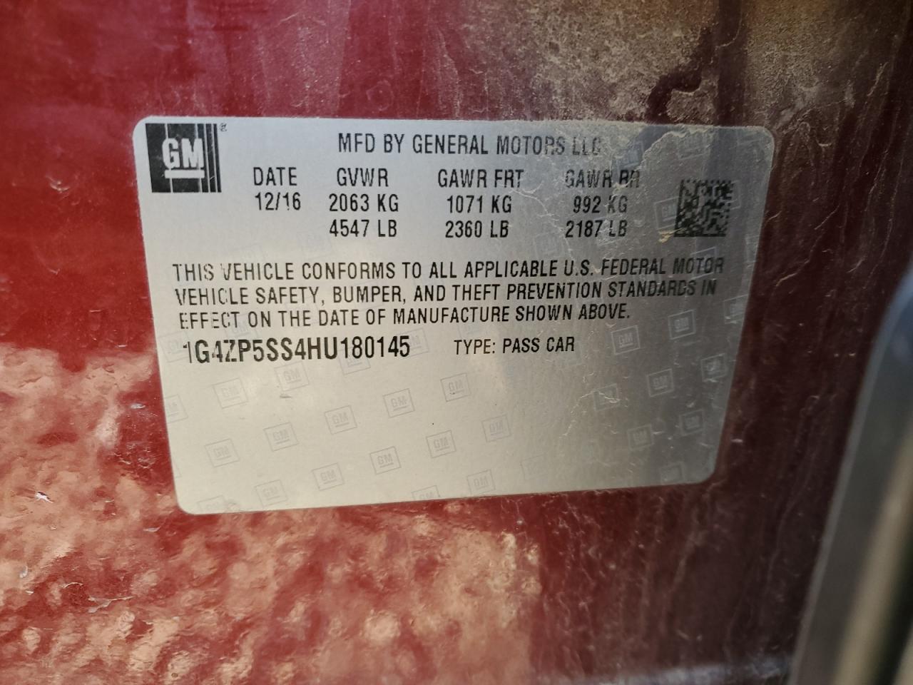 2017 Buick Lacrosse Essence VIN: 1G4ZP5SS4HU180145 Lot: 85408935