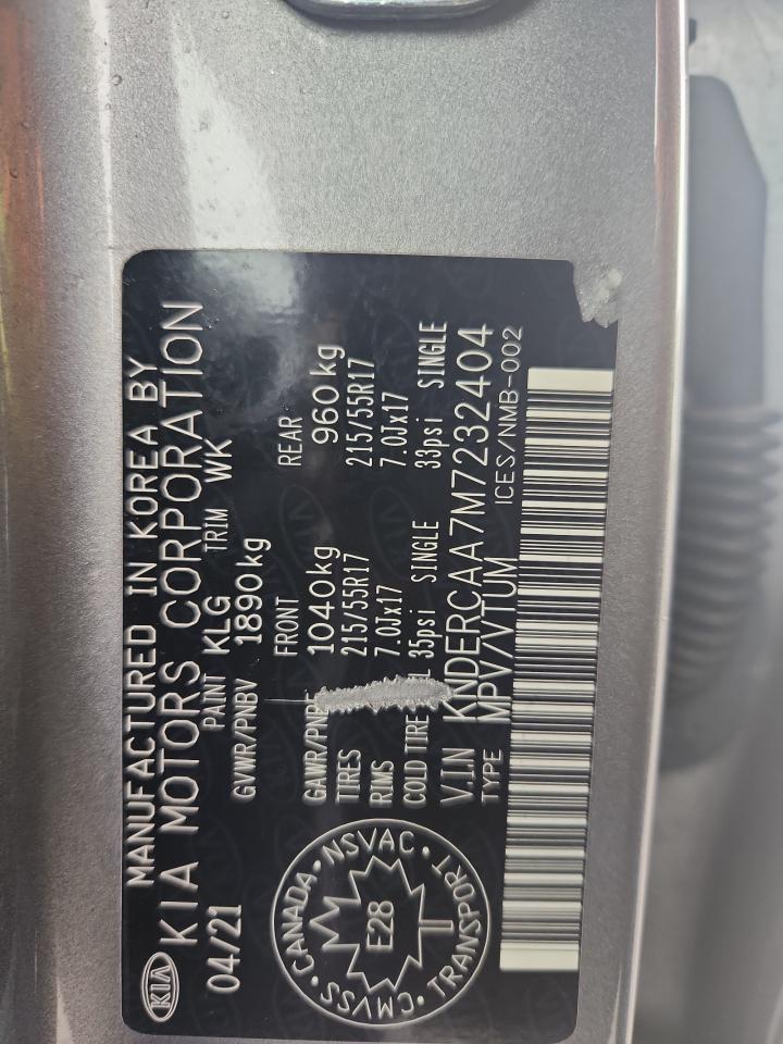 2021 Kia Seltos Ex VIN: KNDERCAA7M7232404 Lot: 92878975