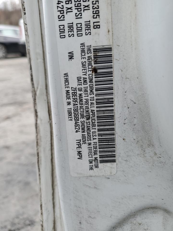 2016 Ram Promaster Delivery Van VIN: ZFBERFAT8G6B14624 Lot: 93425425