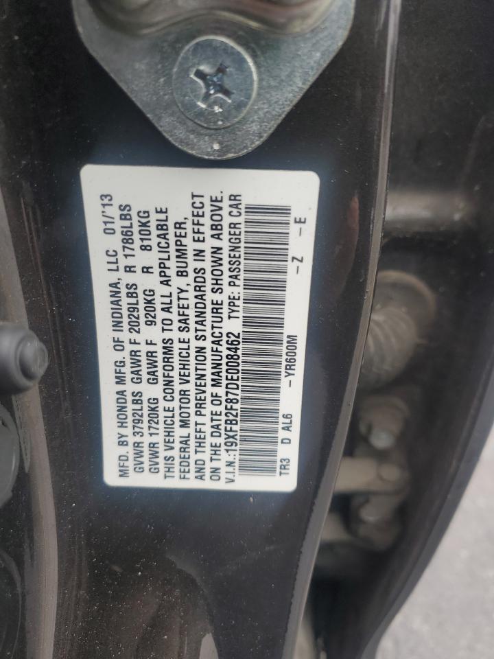 2013 Honda Civic Ex VIN: 19XFB2F87DE008462 Lot: 93825215