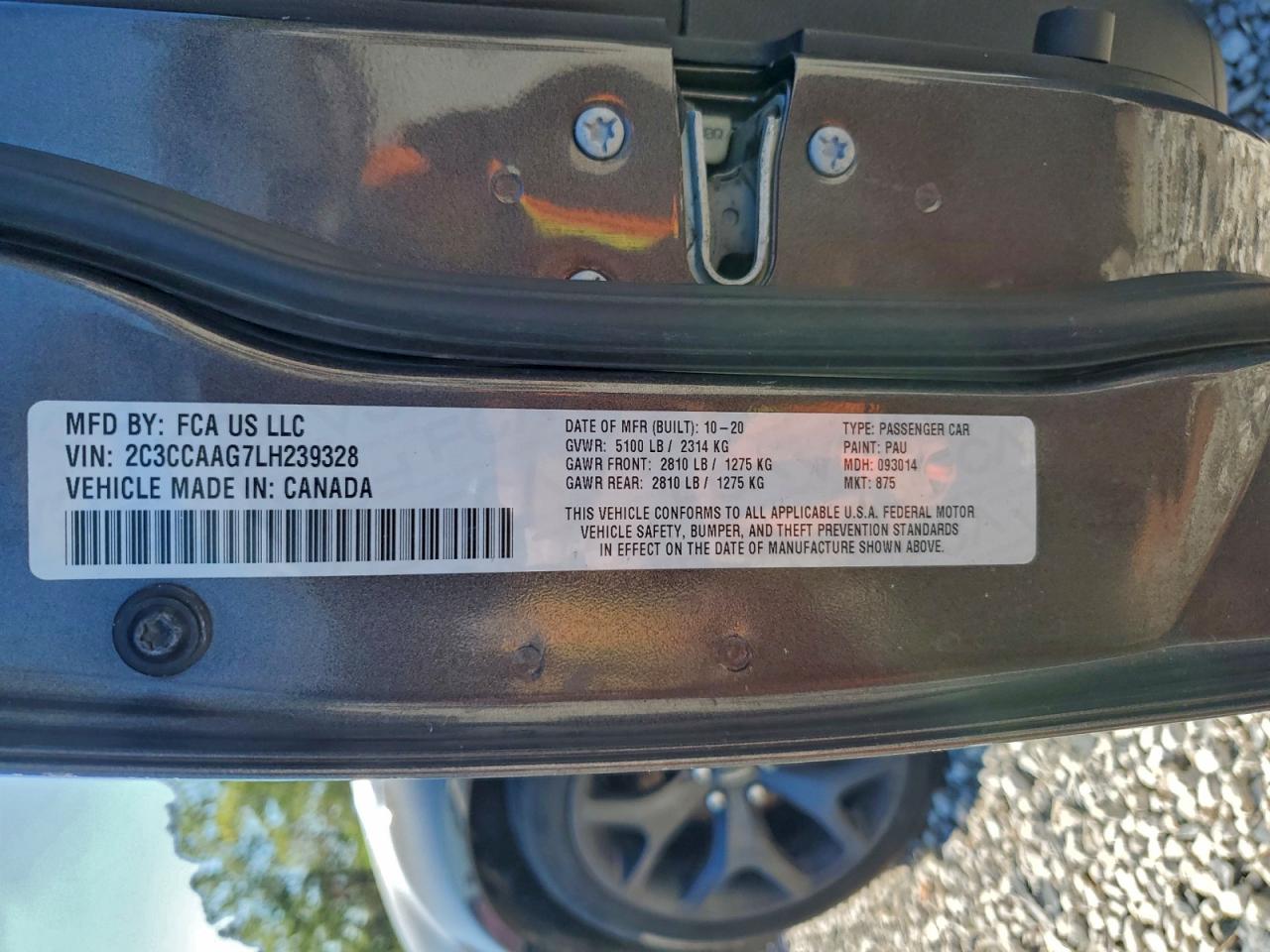 2020 Chrysler 300 Touring VIN: 2C3CCAAG7LH239328 Lot: 93689505