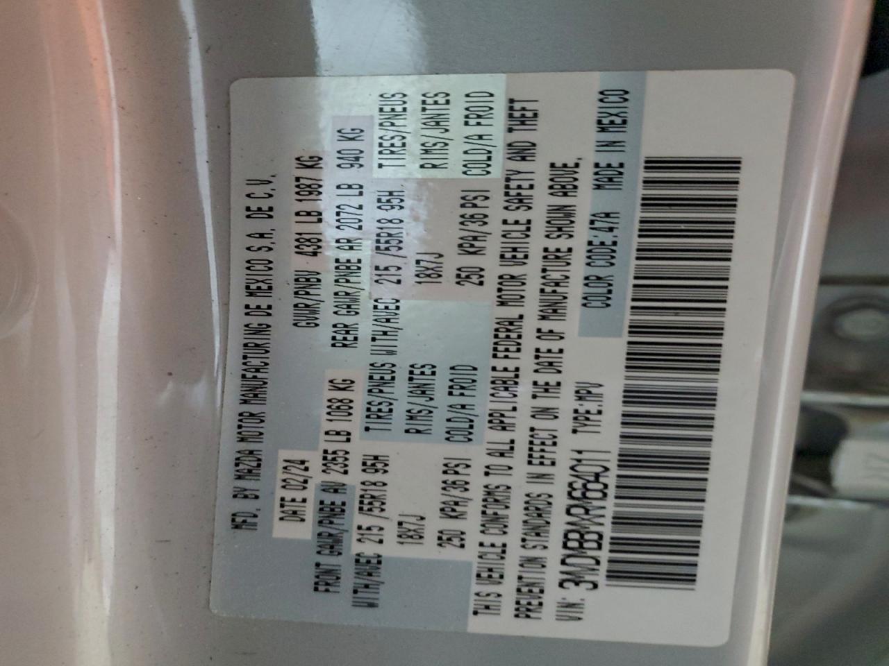 2024 Mazda Cx-30 Select VIN: 3MVDMBBMXRM664011 Lot: 94336775