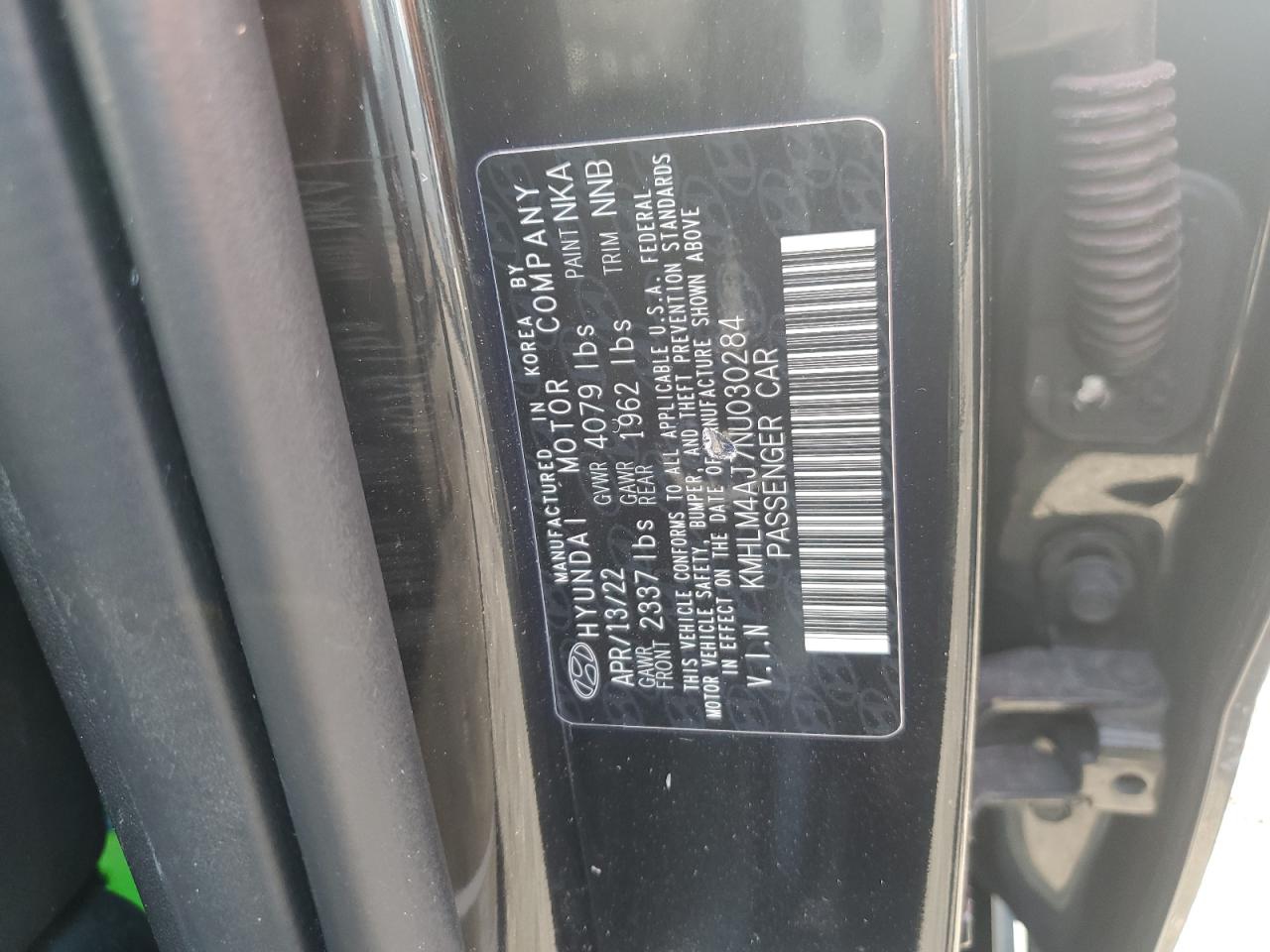 2022 Hyundai Elantra Blue VIN: KMHLM4AJ7NU030284 Lot: 93014825