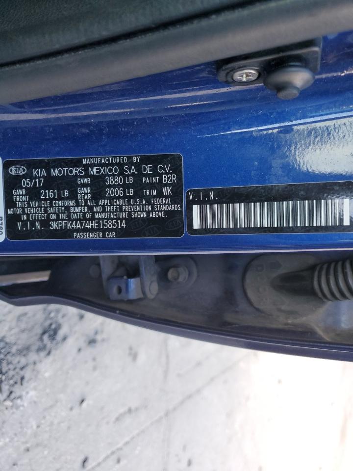 2017 Kia Forte Lx VIN: 3KPFK4A74HE158514 Lot: 91405775
