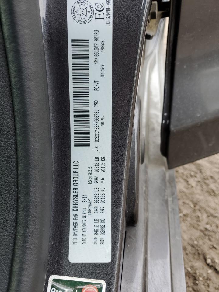 2015 Chrysler 200 Limited VIN: 1C3CCCAB6FN506731 Lot: 92703375