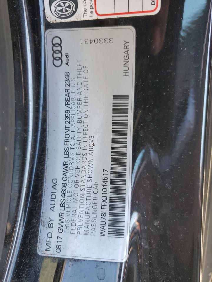 2018 Audi A3 Premium VIN: WAU78LFFXJ1014517 Lot: 91687515