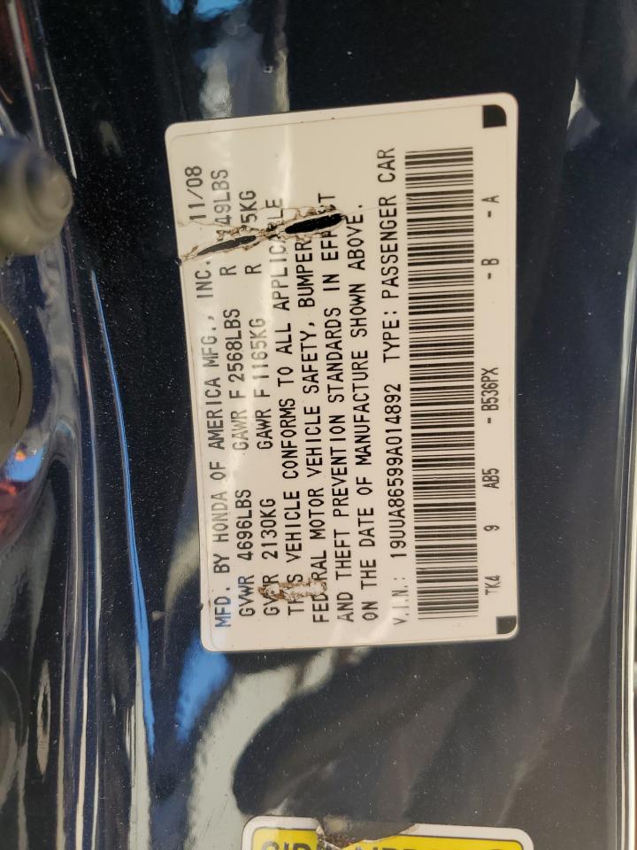 2009 Acura Tl VIN: 19UUA86599A014892 Lot: 92065945