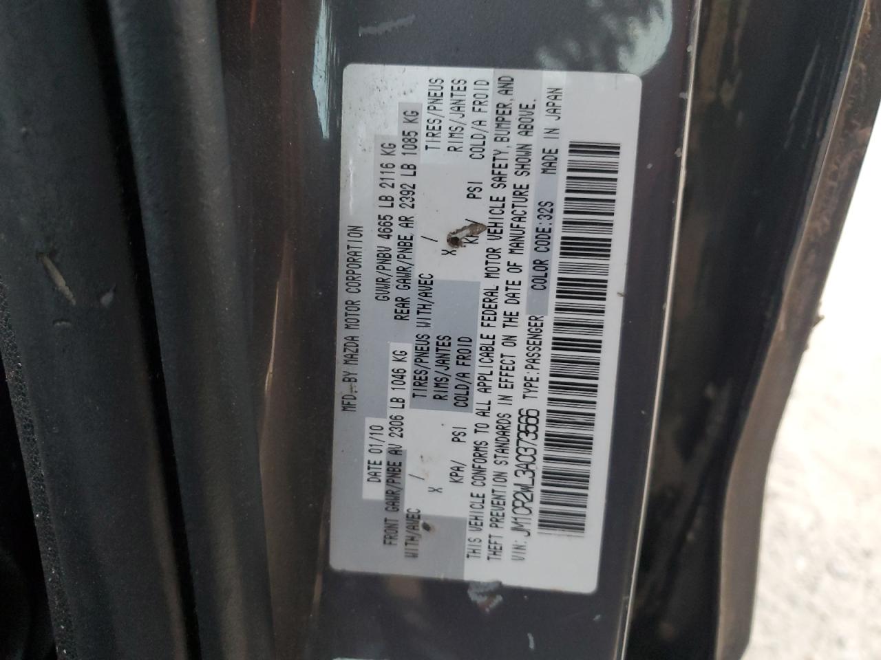 2010 Mazda 5 VIN: JM1CR2WL3A0373566 Lot: 91460365