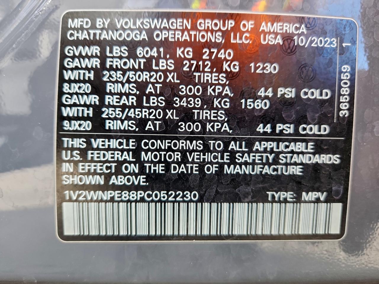 2023 Volkswagen Id.4 Pro S VIN: 1V2WNPE88PC052230 Lot: 94768605