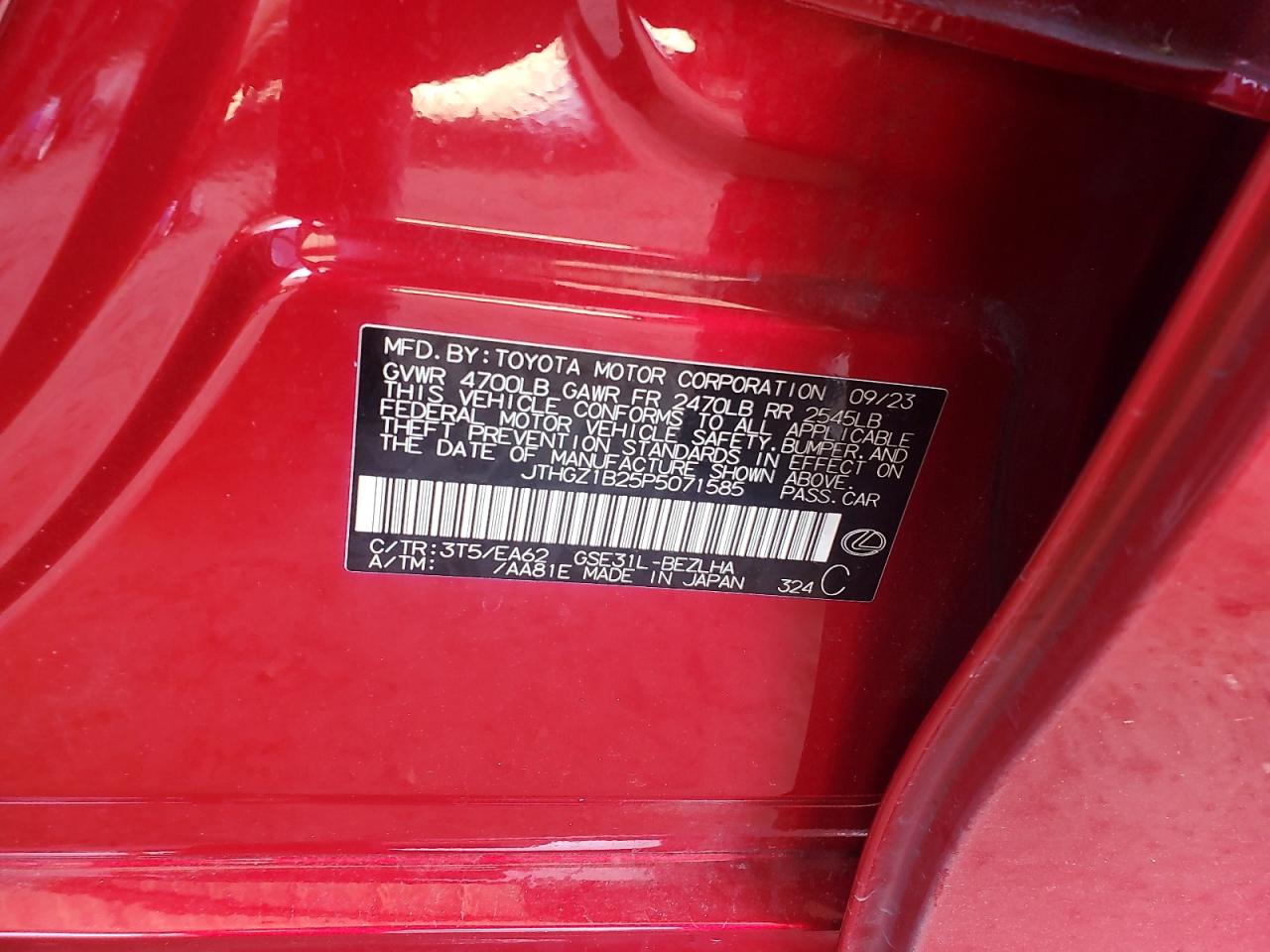 2023 Lexus Is 350 F Sport Design VIN: JTHGZ1B25P5071585 Lot: 91479015