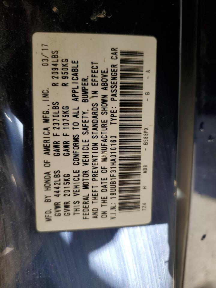 2017 Acura Tlx VIN: 19UUB1F31HA010160 Lot: 93449615