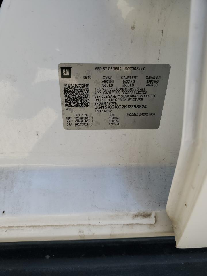 2019 Chevrolet Suburban K1500 Ls VIN: 1GNSKGKC2KR358824 Lot: 92013285