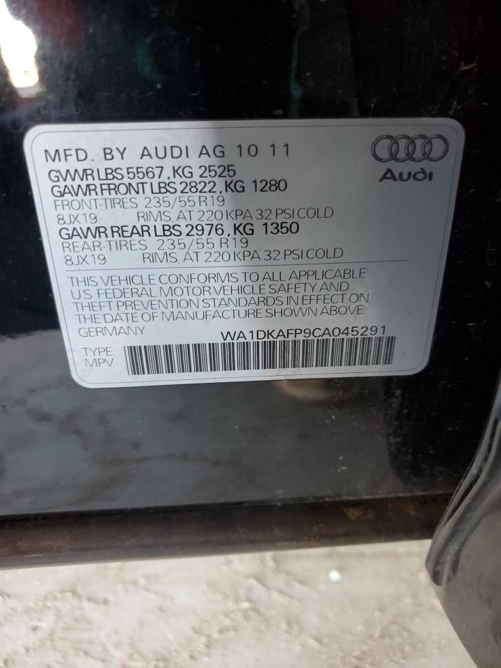 2012 Audi Q5 Premium Plus VIN: WA1DKAFP9CA045291 Lot: 92019485