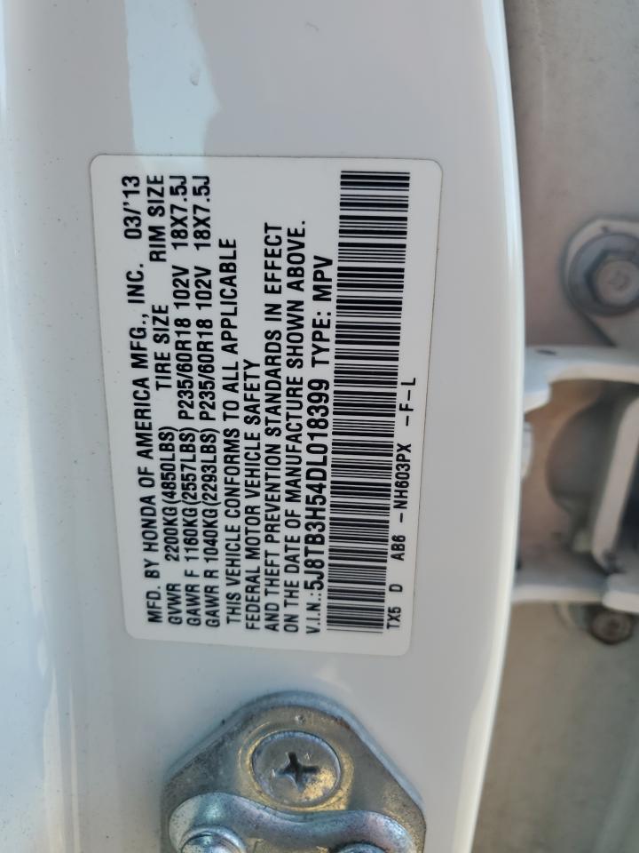 2013 Acura Rdx Technology VIN: 5J8TB3H54DL018399 Lot: 91054125