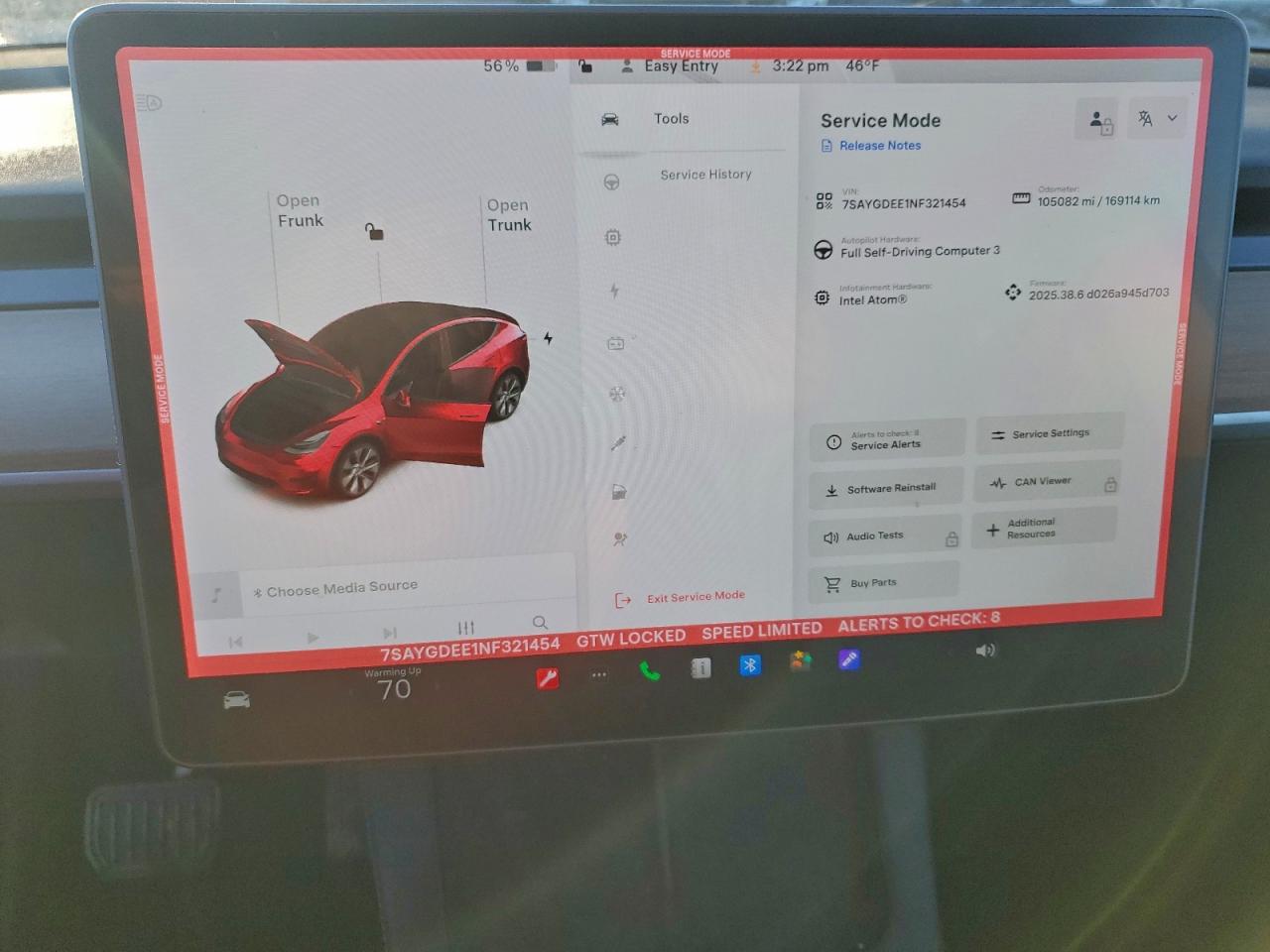 2022 Tesla Model Y VIN: 7SAYGDEE1NF321454 Lot: 93972555