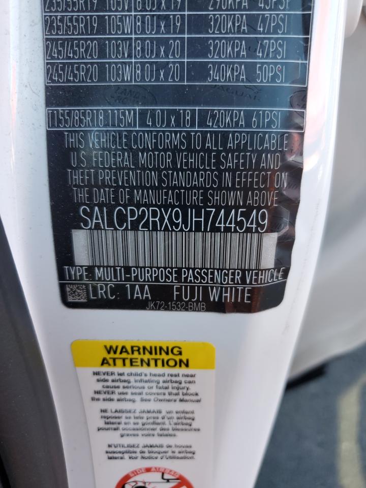 2018 Land Rover Discovery Sport Se VIN: SALCP2RX9JH744549 Lot: 91464975