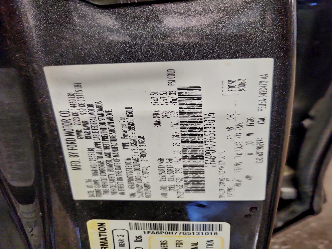 2016 Ford Fusion Se VIN: 1FA6P0H77G5131016 Lot: 93934925