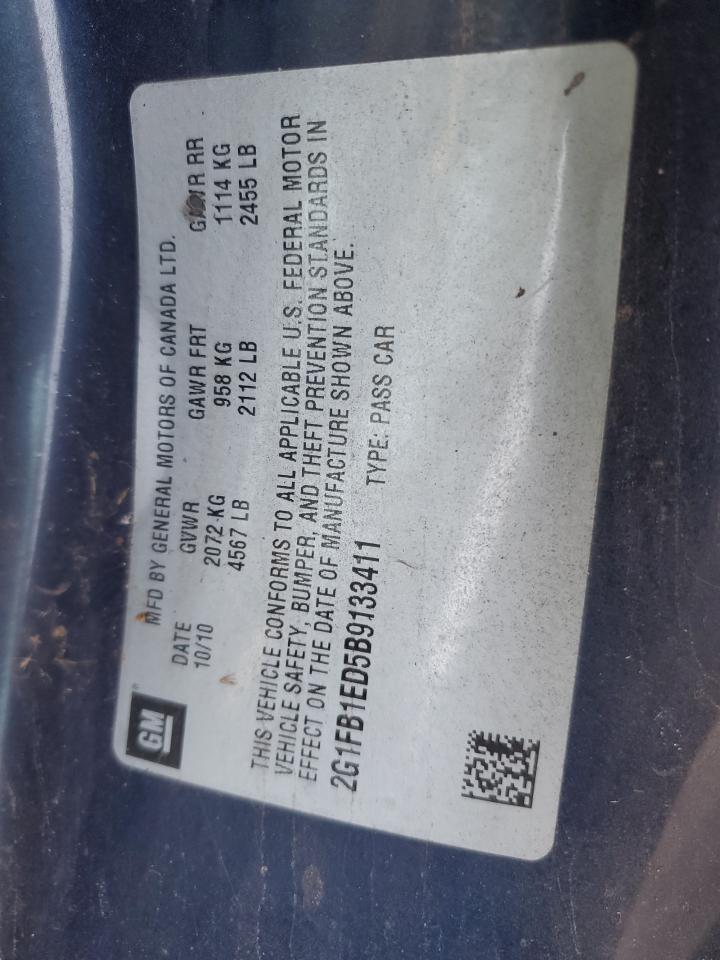 2011 Chevrolet Camaro Lt VIN: 2G1FB1ED5B9133411 Lot: 84705935