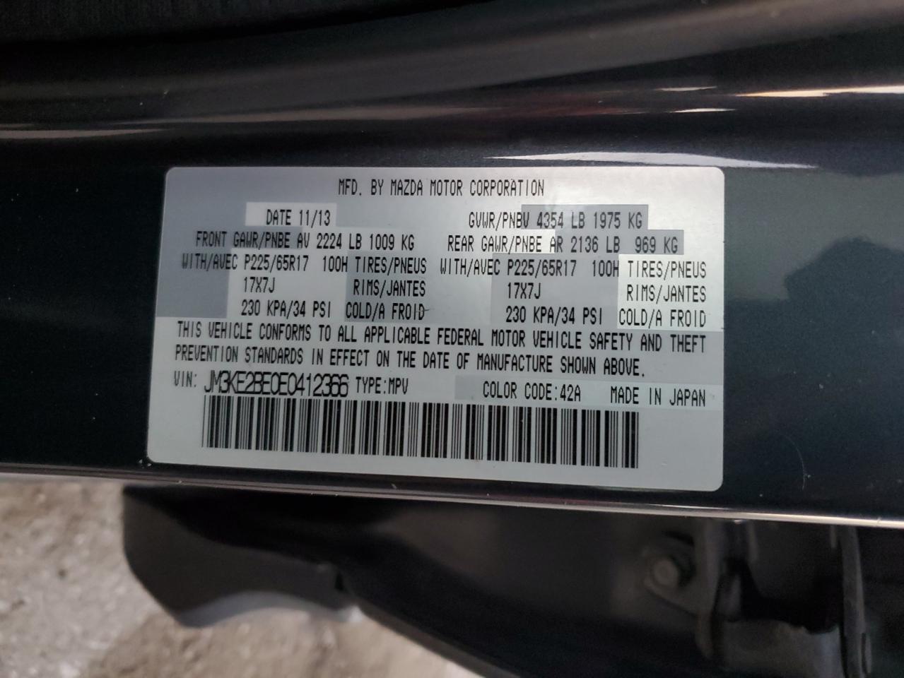 2014 Mazda Cx-5 Sport VIN: JM3KE2BE0E0412366 Lot: 93384655