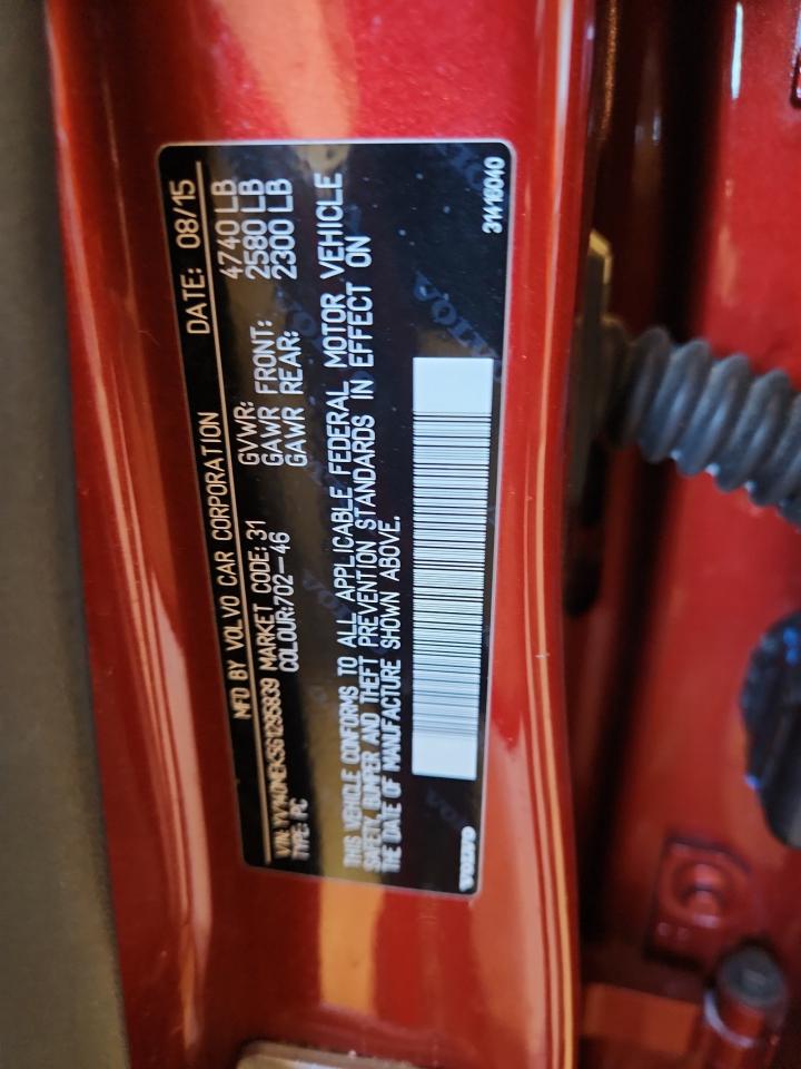 2016 Volvo V60 T5 Premier VIN: YV140MEK5G1295839 Lot: 91275045