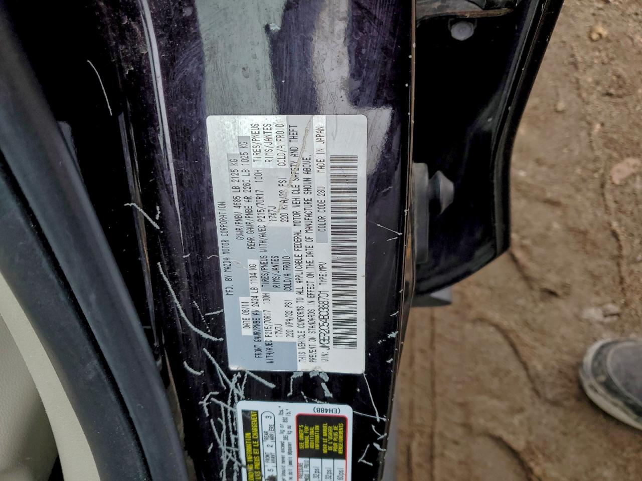 2011 Mazda Cx-7 VIN: JM3ER2C54B0388701 Lot: 93674125