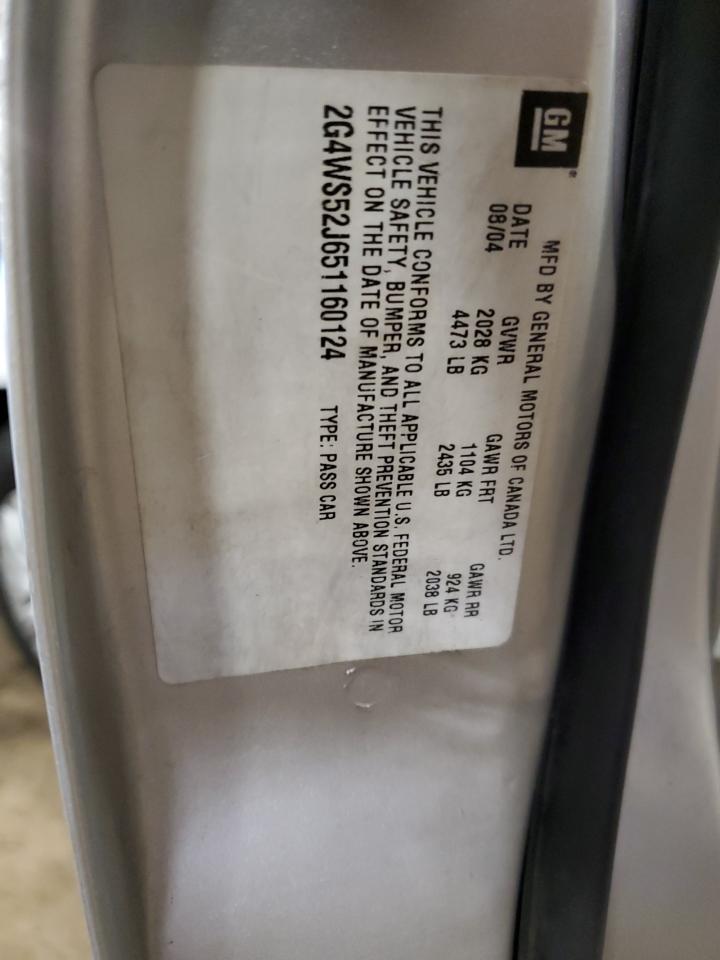 2005 Buick Century Custom VIN: 2G4WS52J651160124 Lot: 93412115