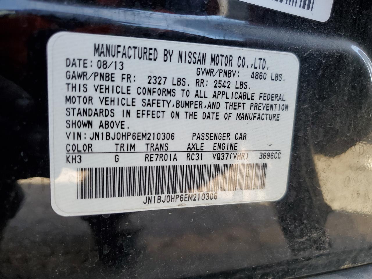 2014 Infiniti Qx50 VIN: JN1BJ0HP6EM210306 Lot: 93232935