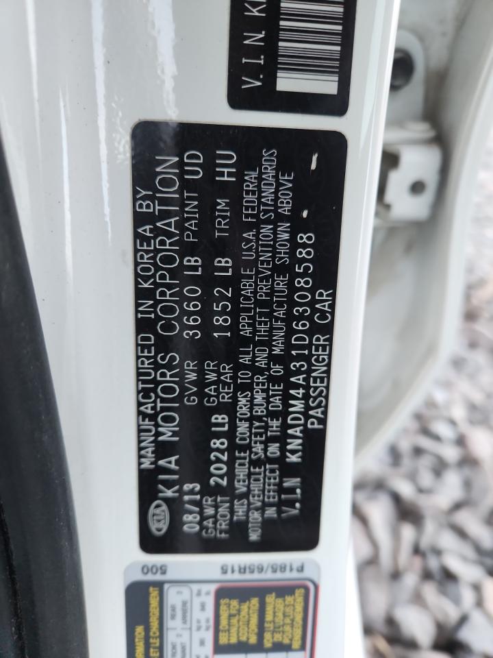 2013 Kia Rio Lx VIN: KNADM4A31D6308588 Lot: 92679765