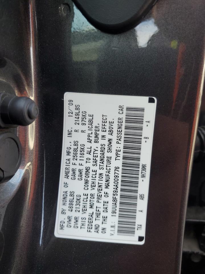 2010 Acura Tl VIN: 19UUA8F59AA009776 Lot: 92113485