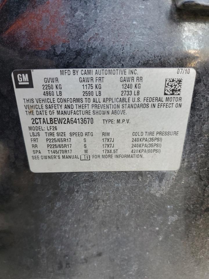 2010 GMC Terrain Sle VIN: 2CTALBEW2A6413670 Lot: 91008445