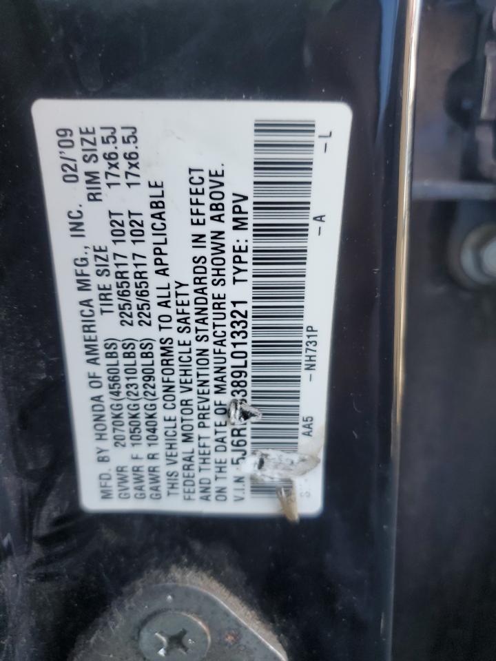 2009 Honda Cr-V Lx VIN: 5J6RE38389L013321 Lot: 91303805