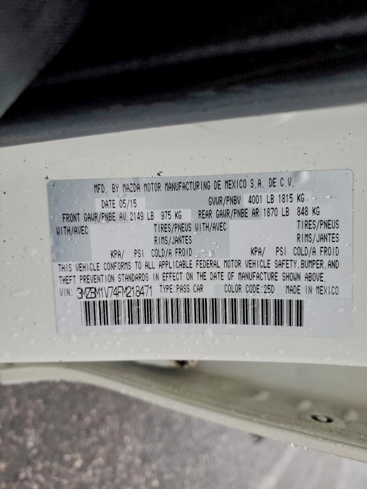 2015 Mazda 3 Touring VIN: 3MZBM1V74FM218471 Lot: 93154405