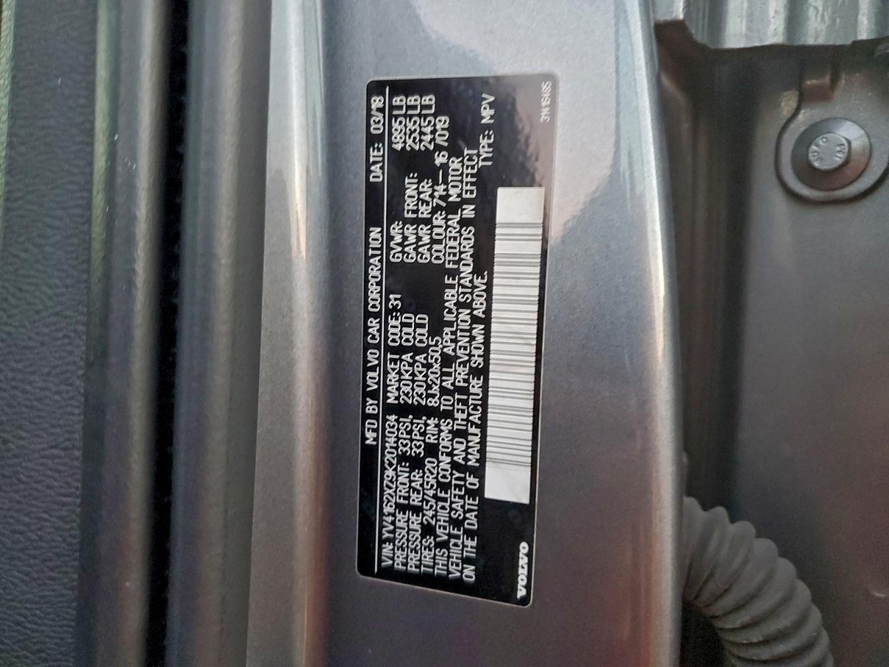 2019 Volvo Xc40 T5 Momentum VIN: YV4162XZ9K2014034 Lot: 94323895