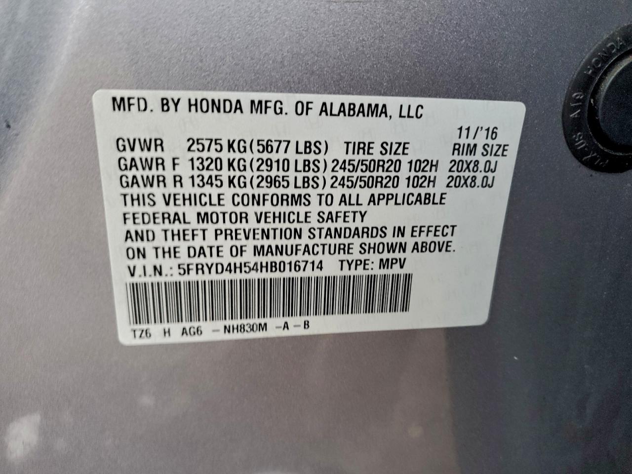 2017 Acura Mdx Technology VIN: 5FRYD4H54HB016714 Lot: 94070685