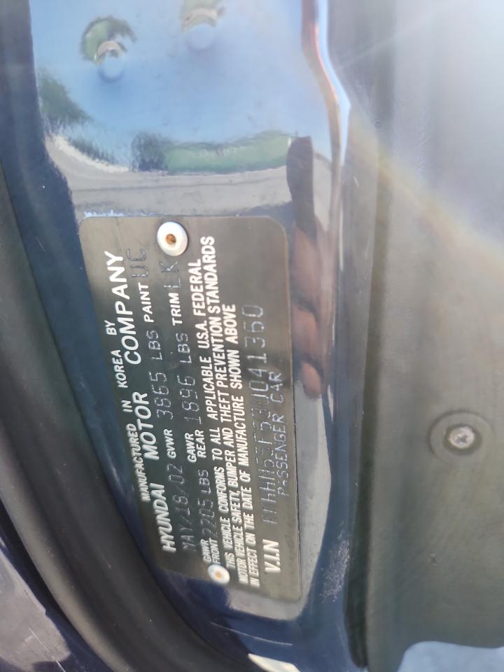 2003 Hyundai Tiburon Gt VIN: KMHHN65F63U041360 Lot: 92866345