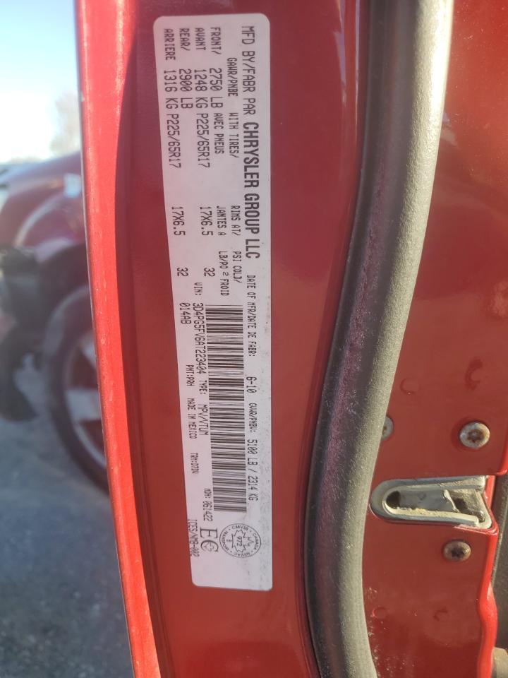 2010 Dodge Journey Sxt VIN: 3D4PG5FV6AT223404 Lot: 91168705