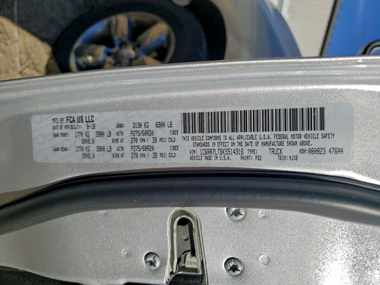 2019 Ram 1500 Classic Slt VIN: 1C6RR7LT6KS514316 Lot: 94264635