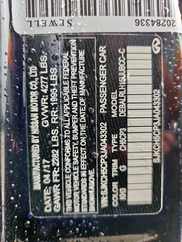 2018 Infiniti Qx30 Base VIN: SJKCH5CP3JA043302 Lot: 93615935